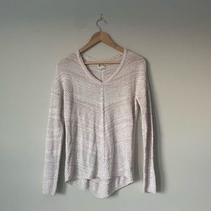 Pink Rose V-neck knit sweater